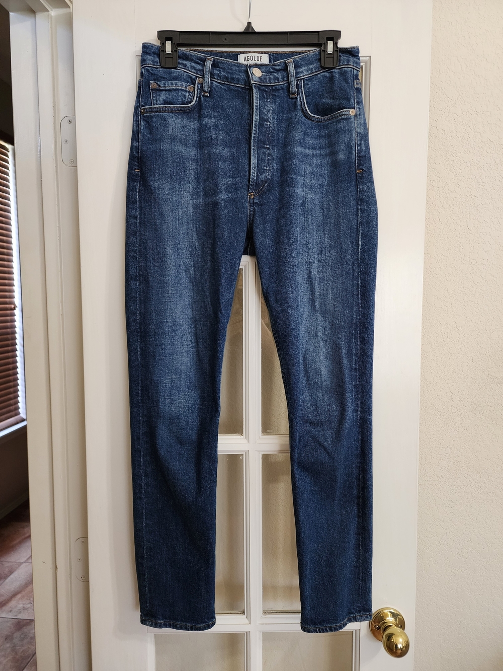 AGOLDE Riley High Rise Crop Straight Women's Jeans 27 Medium Wash